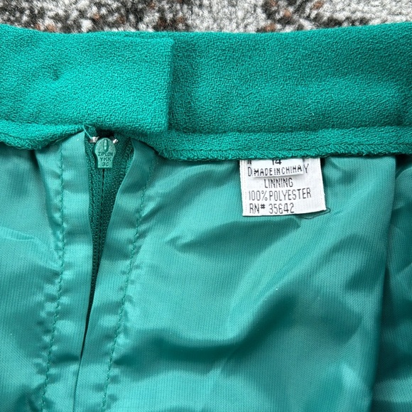 Vintage Morgan Miller Wool Blazer Skirt Suit Set Green 14 - Picture 11 of 13